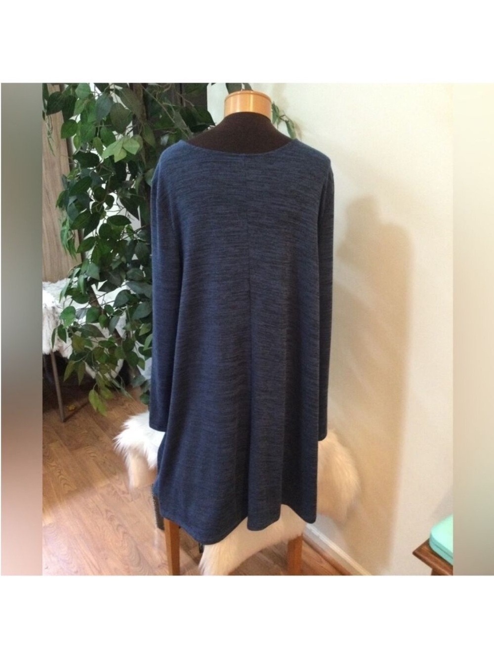 Old Navy Navy Blue Swing Dress XXL NWT Long Sleeve Soft Knit Casual Dress - Picture 5 of 11